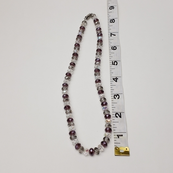 𝅺Faceted Crystal Beaded Necklace with Magnetic Clasp - Picture 9 of 9